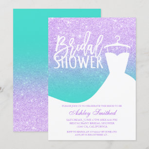 Invitation Couleur de sirène turquoise de lavande Douche nupt