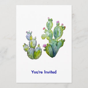 Invitation Couleur d'eau Cactus de poires