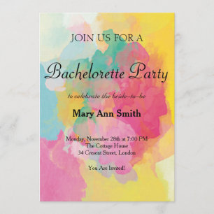 Invitation Couleur d'eau colorée Bachelorette Party