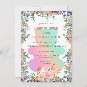 Invitation Couleur d'eau de l'ours mou en peluche baby shower