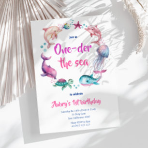 Invitation Couleur d'eau douce One der The Sea 1er anniversai
