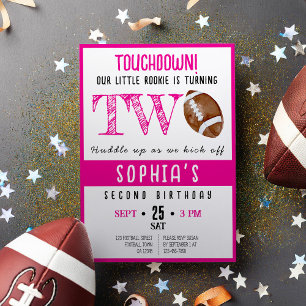 Invitation Couleur d'eau douce Rookie Football Girl 2e annive