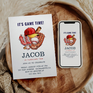 Invitation Couleur d'eau du Anniversaire de enfant de base-ba