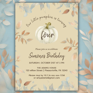 Invitation Couleur d'eau du Anniversaire de enfant de l'autom