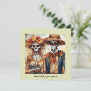 Invitation Couleur d'eau mariage Dia de los Muertos