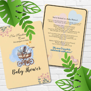 Invitation Couleur d'eau mignonne Baby shower personnalisé In