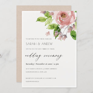 INVITATION COULEUR D'EAU ROMANTIQUE ROMANTIQUE DOUCE MARIAGE