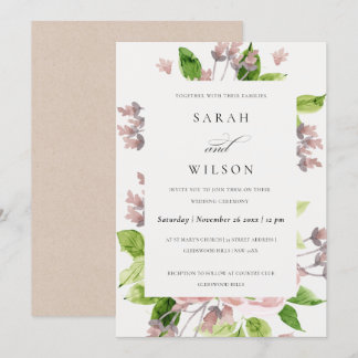 INVITATION COULEUR D'EAU ROMANTIQUE ROMANTIQUE DOUCE MARIAGE