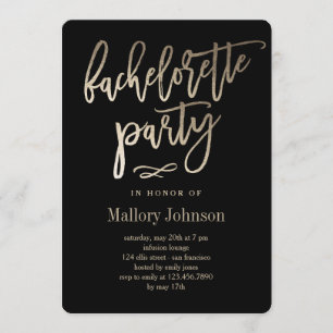 Invitation COULEUR ÉDITABLE Bachelorette Party BRUSHÉ GLIMMER