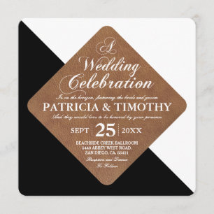 Invitation Couleur fractionnement noir contre Mariage blanc