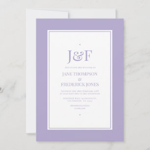 Invitation Couleur Lavande Numérique Mariage