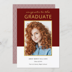 Invitation Couleur moderne Bloc photo Célébration de la gradu