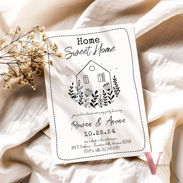 Invitation Couleur modifiable Manipulé Sweet House Réchauffem (Créateur téléchargé)
