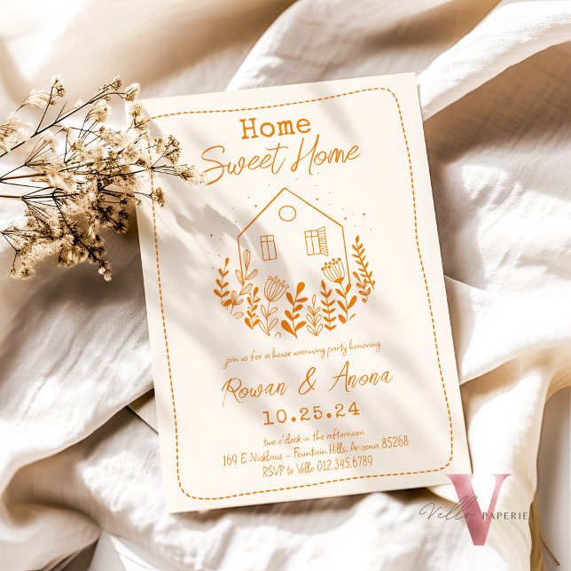 Invitation Couleur modifiable Manipulé Sweet House Réchauffem (Créateur téléchargé)