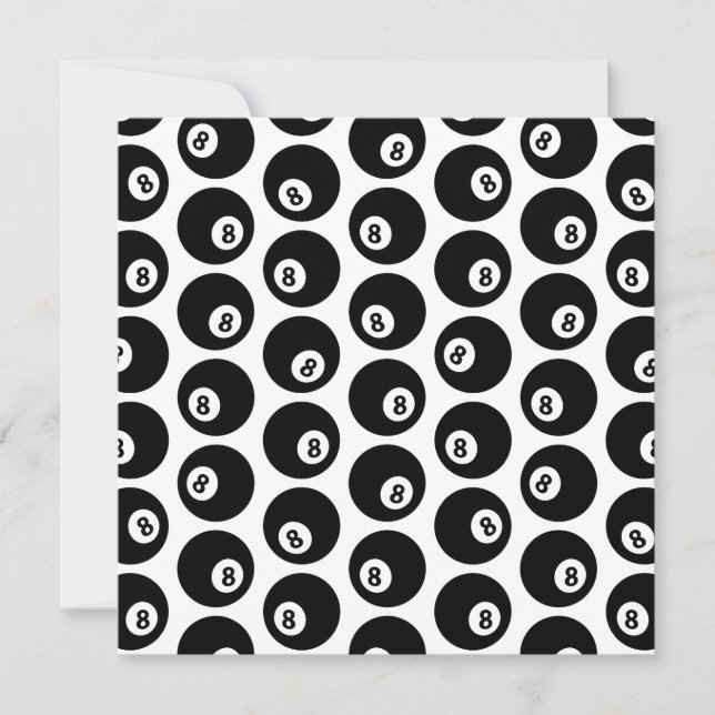 Invitation COULEUR PERSONNALISÉE DU Motif Billard de huit bal (Devant)