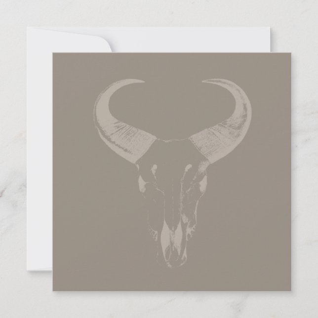Invitation COULEUR PERSONNALISÉE Rustique Bull Horns (Devant)