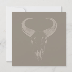 Invitation COULEUR PERSONNALISÉE Rustique Bull Horns