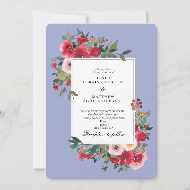 Invitation Couleur Rose sauvage et corail poussiéreux (Devant)