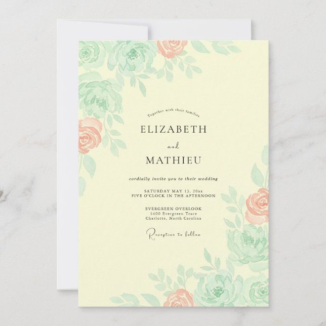 Invitation Couleur Thème de conception Visuel de mariage (Devant)