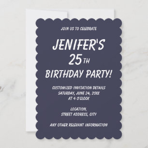 Invitation Couleur uni soir bleu foncé