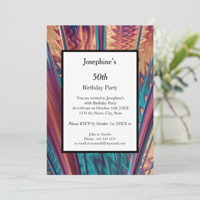 Invitation Couleurs Abstraites 50e anniversaire (Debout devant)