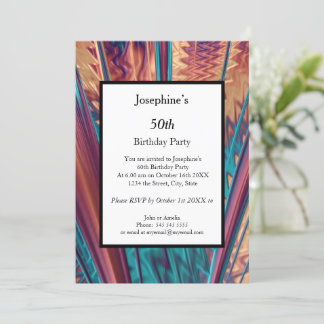 Invitation Couleurs Abstraites 50e anniversaire