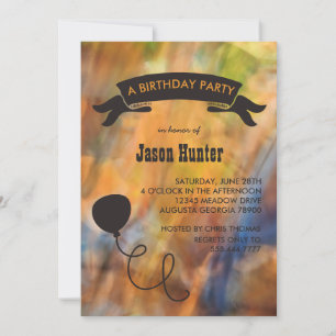 Invitation Couleurs Abstraites d'automne Balloon fête d'anniv
