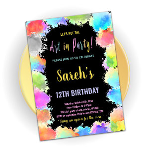 Invitation Couleurs Art in Party Paint Anniversaire Invitatio