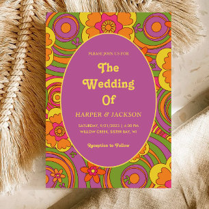 Invitation Couleurs audacieuses uniques Retro les années 70 F