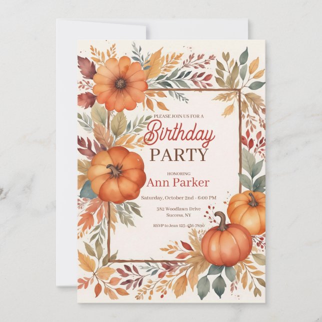 Invitation Couleurs d'automne (Devant)