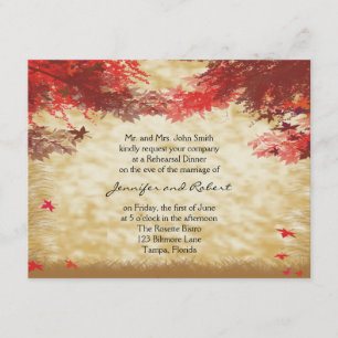 Invitation Couleurs d'automne : Branche bourguignonne et roug