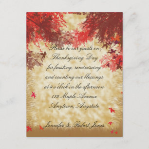 Invitation Couleurs d'automne :Invitation de Thanksgiving