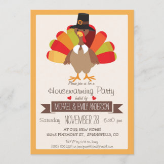 Invitation Couleurs d'automne Thanksgiving Turquie House Part