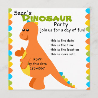 Invitation Couleurs de bonbons Dino