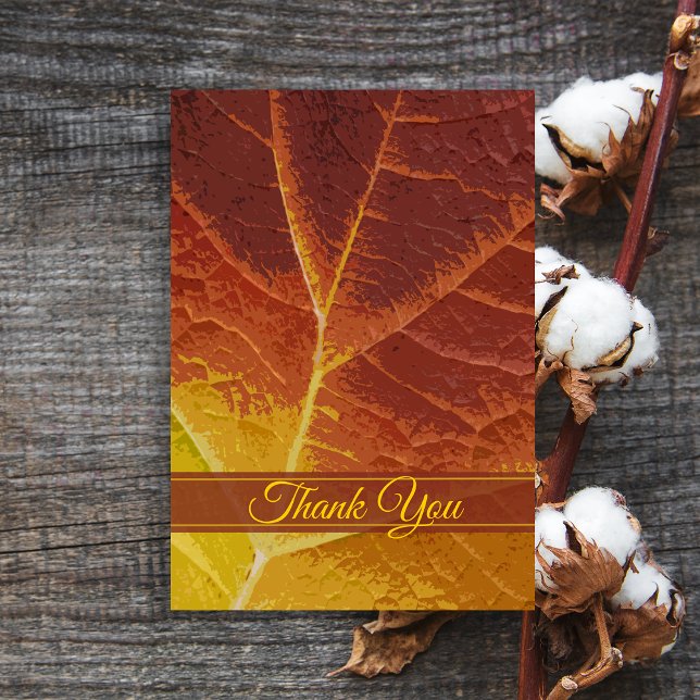 Invitation Couleurs de feuille d'automne Merci Notes - Appart (Show your appreciation after your Fall event with the Shades of Autumn Leaf Thank You Note.)