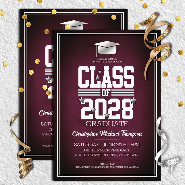 Invitation Couleurs de l'école Bourgogne | Soirée de fin d'ét (Créateur téléchargé)