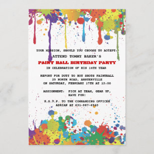 Invitations Faire Part Paintball Zazzle Fr