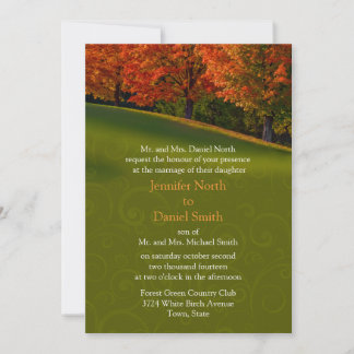 Invitation Couleurs d'invitation Mariages de automne rustique