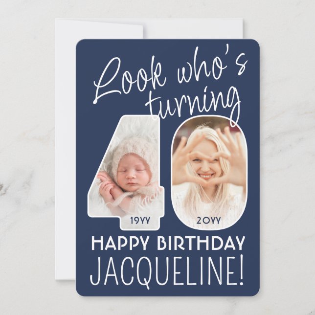 Invitation Couleurs DIY • Regardez qui a 40 ans Fête d'annive (Devant)