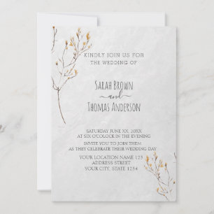 Invitation Couleurs douces Fleur sauvage brûlés Orange INVITA