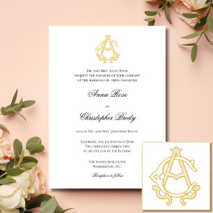 Invitation COULEURS ÉDITABLES AC Monogramme CA Monogramme Inv