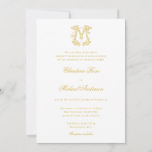 Invitation COULEURS ÉDITABLES CM Monogramme MC Logo Invitatio
