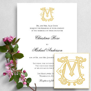 Invitation COULEURS ÉDITABLES CM Monogramme MC Logo Invitatio