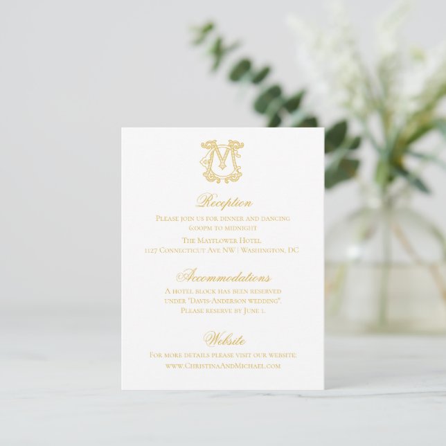 Invitation COULEURS ÉDITABLES CM Monogramme MC Monogramme Inv (Debout devant)