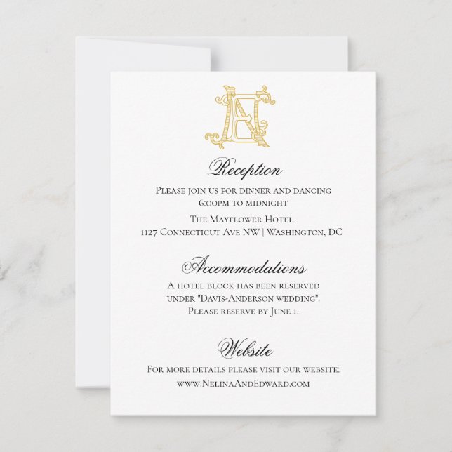 Invitation COULEURS ÉDITABLES EN Monogramme NE Monogramme Inv (Devant)