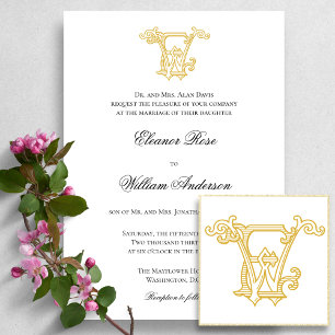 Invitation COULEURS ÉDITABLES NOW Monogramme NOUS Logo Invita