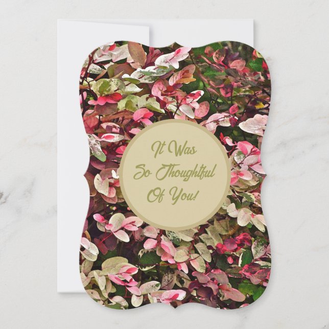 INVITATION COULEURS FLORALES/ROSES ET VERTES MERCI (Devant)