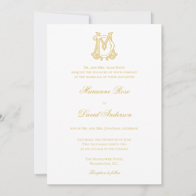 Invitation COULEURS MODIFIABLES DM Monogramme MD Logo Invitat (Devant)