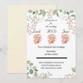 Invitation couleurs neutres pastel