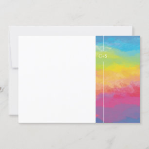 Invitation Couleurs pastel aquarelle arc-en-ciel 